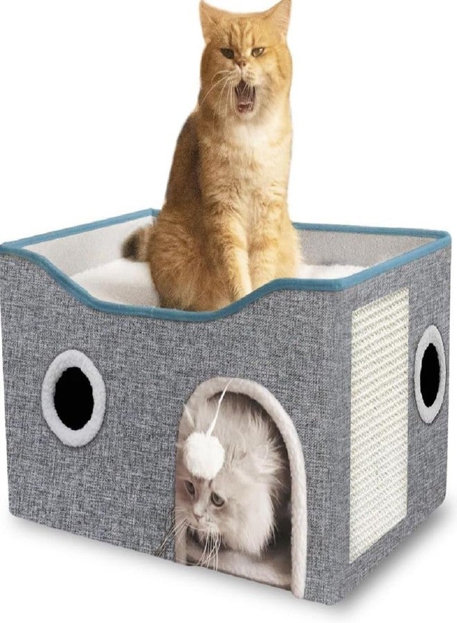 Glaceon Large Cat Beds,Cat Beds for Indoor Cats Scratch Pad,Cat House Cat Cube Cat Cave,Cat Hideaway,Cat Caves & Houses for Multi Small Pet Large Kitty,Puppies,Rabbits (GL-03) - Image 1